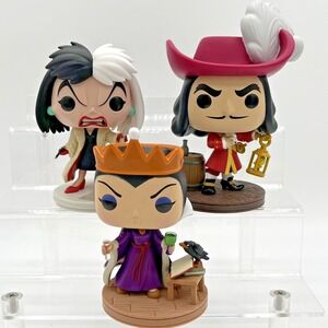 Funko Pop Disney Villains Cruella DeVil #1083 Captian Hook 1081 Evil Queen 1079
